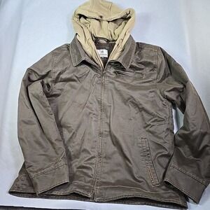 Legendary Whitetails Dakota Hooded Jacket Mens Large Brown Waxed Cotton Outdoor